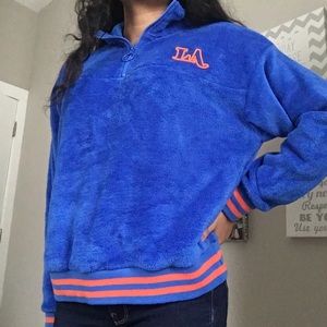 Soft Blue Fur Quarter Zip Pullover